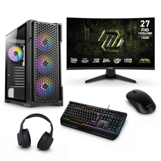 Računalo LINKS Pro Max Bundle 2026/ Core i5 12400F, 16GB DDR4, 1TB SSD NVMe, nVidia GeForce RTX 5060 8GB, bez OS, crno, Monitor 27" 240Hz, tipkovnica, miš