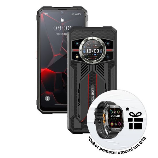 Mobitel CUBOT KingKong 11, 6,72", 16GB, 256GB, Android 15, crni + Pametni sat CUBOT GT3 Amoled, crni
