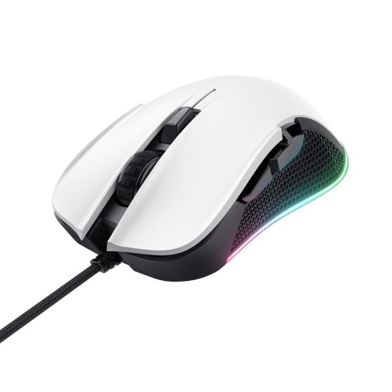 Miš TRUST GXT 922W Ybar Eco, RGB, optički, 7200dpi, bijeli