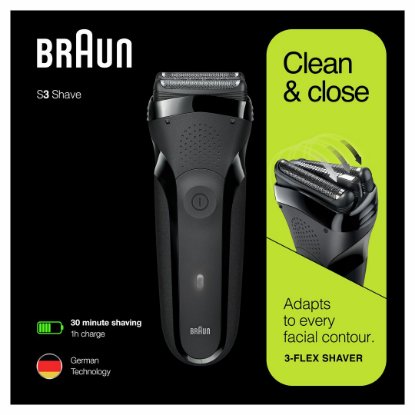Aparat za brijanje BRAUN 300 , SmartPlug , 3 brijaća elementa, crna
