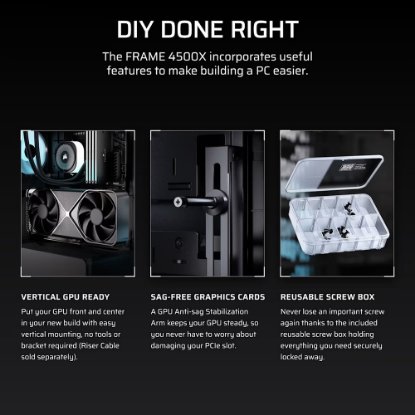 Kućište CORSAIR Frame 4500X, window, MIDI, E-ATX, crno, bez napajanja