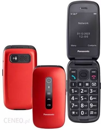Klasični mobitel PANASONIC KX-TU550EXR, flip, preklopni, crveni