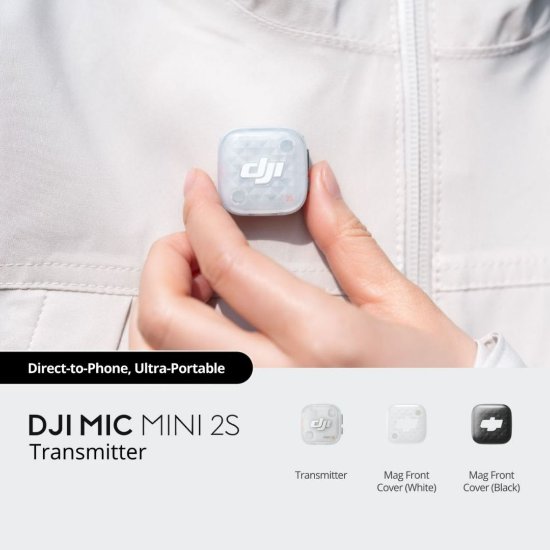 Mikrofon DJI Mic Mini 2S, transmitter, sivi
