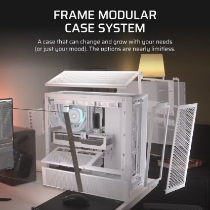 Kućište CORSAIR Frame 4000D RS, window, MIDI, ATX, bijelo, bez napajanja