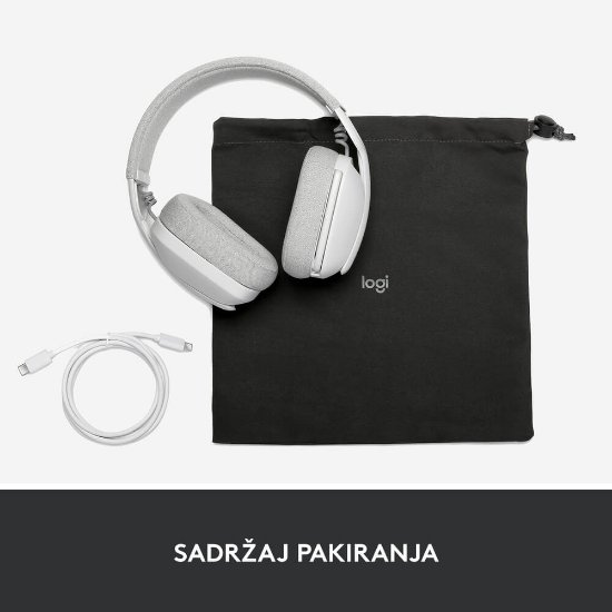 Slušalice LOGITECH Zone Vibe 100, bežične, BT, bijele