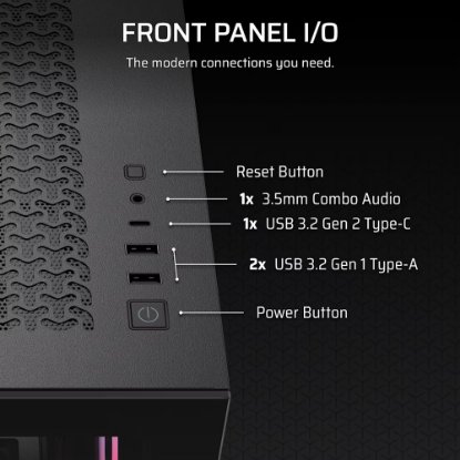 Kućište CORSAIR 3500X RS-R ARGB, window, MIDI-Tower, ATX, crno, bez napajanja