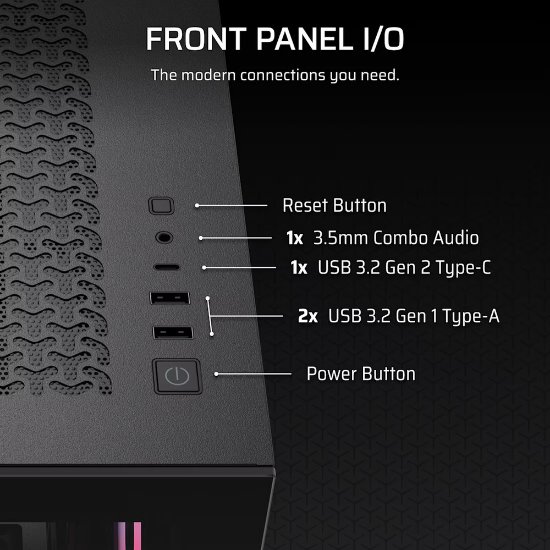 Kućište CORSAIR 3500X RS-R ARGB, window, MIDI-Tower, ATX, crno, bez napajanja