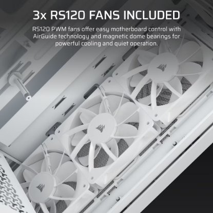 Kućište CORSAIR 3200D RS, MIDI-Tower, ATX, window, bijelo, bez napajanja