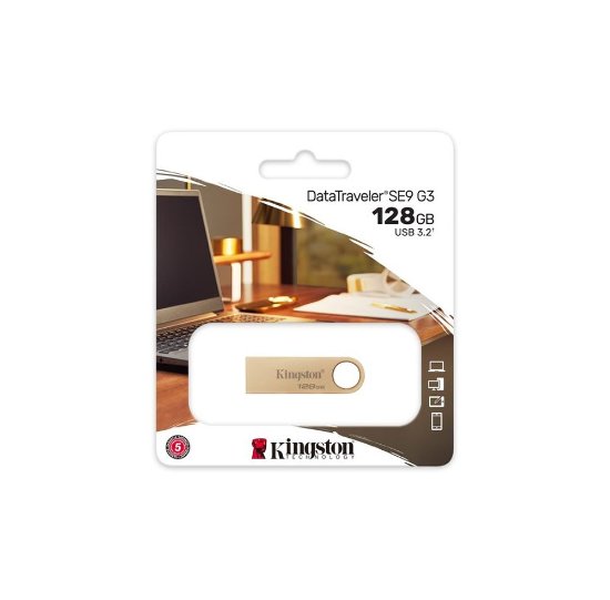 Memorija USB 3.0 FLASH DRIVE, 128 GB, KINGSTON DTSE9G3/128GB, zlatna