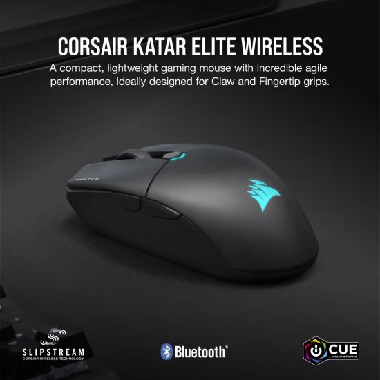 Miš CORSAIR KATAR ELITE, optički, bežični, 26000dpi, crni