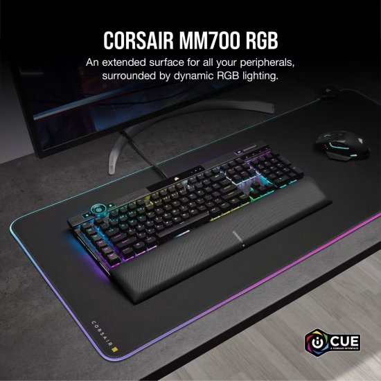 Podloga za miš MM700 RGB, 930x400, crna