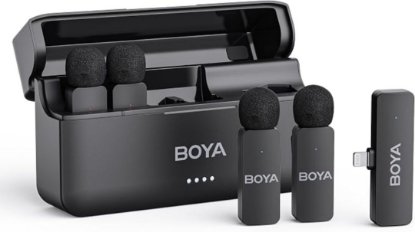 Mikrofon BOYA BY-V4D, 4 TX i 1 RX + Charging Case, crni
