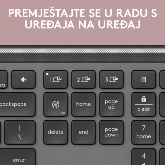 Tipkovnica + miš LOGITECH MK950 Signature Slim Combo, bežična, crna, Bolt Receiver USB