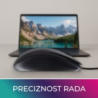 Miš OCTIO M100U, crni, USB
