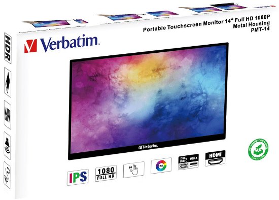 Prijenosni monitor 14" VERBATIM PMT-14, FHD, IPS, 60Hz, 10ms, zvučnici, crni