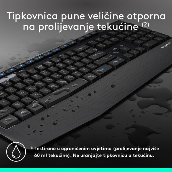 Tipkovnica + miš LOGITECH MK345 Wireless Combo, bežična, crna