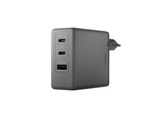 Kućni punjač DJI POWER, 140W, 3x USB-C, EU utikač, crni