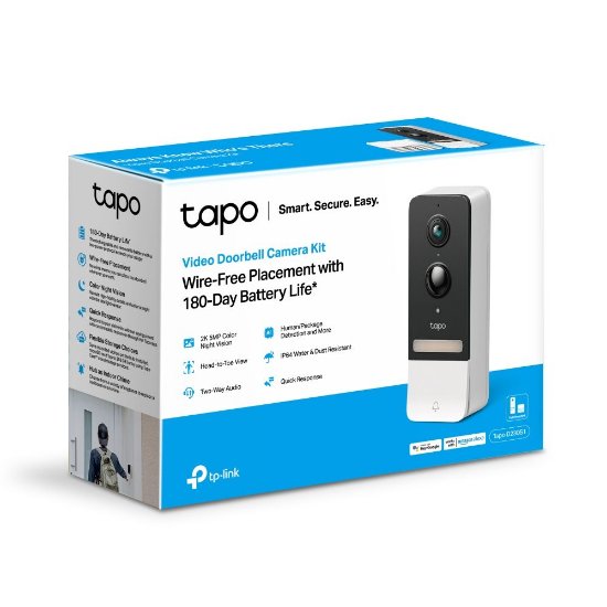 Pametno bežično zvono TP-LINK Tapo D230S1, 2K, WiFi, baterijsko, noćno snimanje