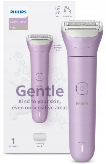 Epilator za tijelo PHILIPS BRL114/00 Lady Shaver Series 6000, za mokro i suho korištenje, bijelo/rozi
