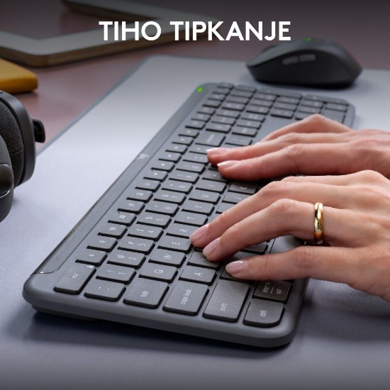 Tipkovnica + miš LOGITECH MK950 Signature Slim Combo, bežična, crna, Bolt Receiver USB