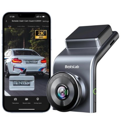 Auto kamera BOTSLAB G300H PLUS, 4K prednja + zadnja kamera, GPS, crna