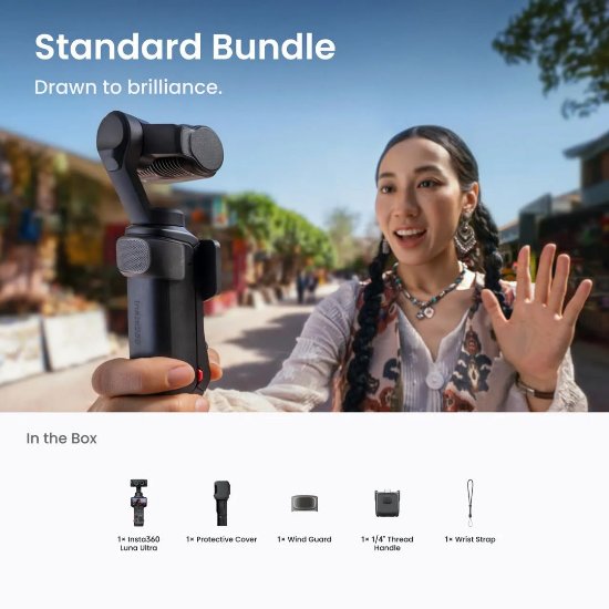 Sportska digitalna kamera INSTA360 Luna Ultra, crna, Standard Bundle