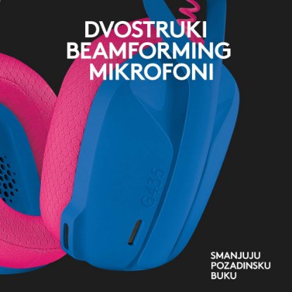 Slušalice LOGITECH Gaming G435 Lightspeed, USB-C, bežične, BT, plavo-ljubičaste