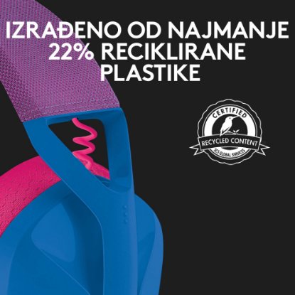 Slušalice LOGITECH Gaming G435 Lightspeed, USB-C, bežične, BT, plavo-ljubičaste