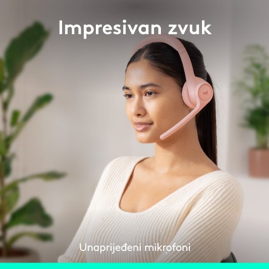 Slušalice LOGITECH Zone 300, bežične, BT, roze