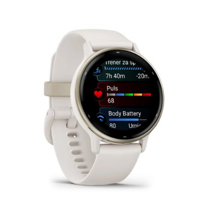 Pametni sat GARMIN Vivoactive 5, senzor otkucaja, GPS, zlatni/bijeli remen