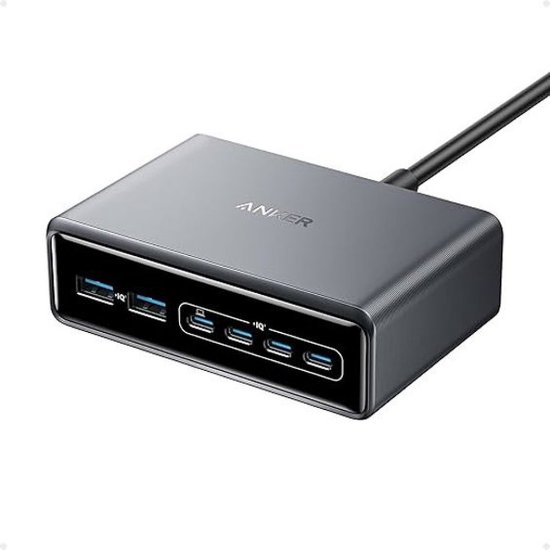 Kućni punjač ANKER GaN Prime 200W, 4xUSB-C, 2xUSB-A, PowerIQ 3.0, crni