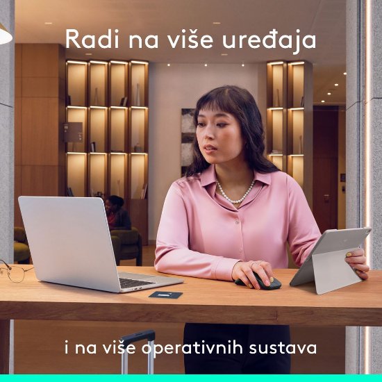 Miš LOGITECH Mobi Fold, bežični, crni
