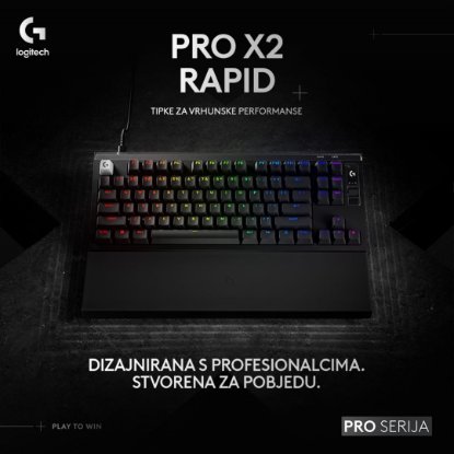 Tipkovnica LOGITECH PRO X2 Rapid, mehanička, crna