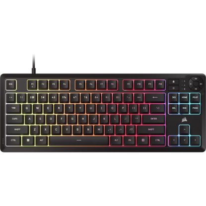 Tipkovnica CORSAIR K55 CORE TKL RGB, membranska, US Layout, USB, crna