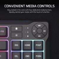 Tipkovnica CORSAIR K55 CORE TKL RGB, membranska, US Layout, USB, crna