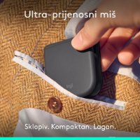 Miš LOGITECH Mobi Fold, bežični, crni