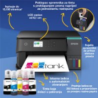 Multifunkcijski printer EPSON EcoTank L6360, printer/scanner/copy, 4800 x 1200, USB, LAN, WiFi, crni
