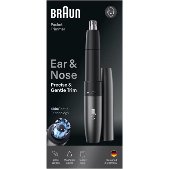 Trimer za nos i uši BRAUN EN20, SkinGentle, sivi