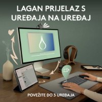 Tipkovnica + miš LOGITECH Pebble 2 Combo, bežična, bijela