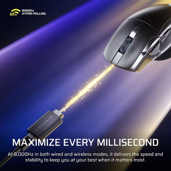 Miš CORSAIR NIGHTSWORD V, bežični, 33000dpi, crni