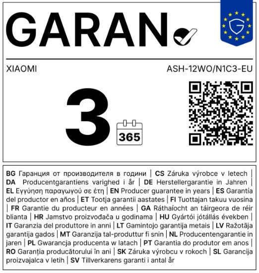 Klima uređaj XIAOMI ASH-12WO/N1C3-EU, Mijia Air Conditioner Pro Eco, 3,5 kW, energetski razred A+++, bijela