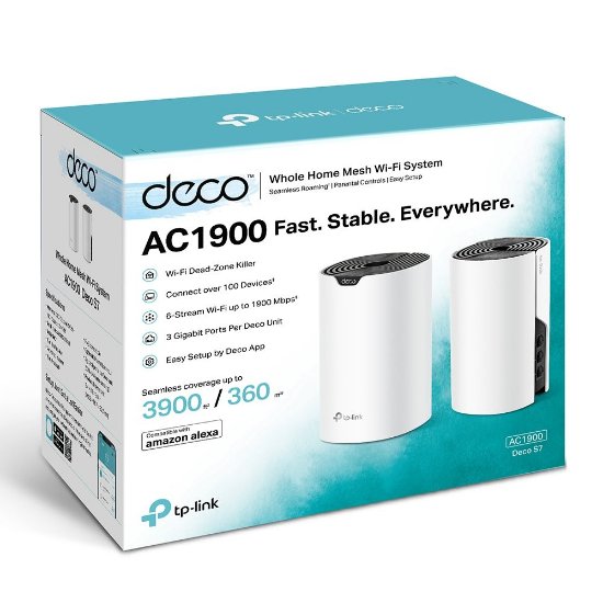 Wireless range extender TP-LINK Deco S7, AC1900, Mesh Wi-Fi System, bežični, 2 komada