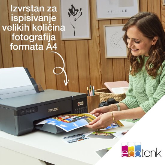 Printer EPSON EcoTank L8050 Photo, tintni, USB, WiFi, crni