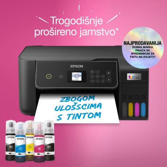 Multifunkcijski printer EPSON EcoTank L3280, printer/scanner/copy, 5760 x 1440, WiFi, USB, crni