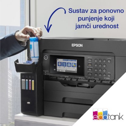 Multifunkcijski printer EPSON EcoTank L15150, printer/scanner/copy/fax, A3, 4800 dpi, USB, LAN, WiFi, crni