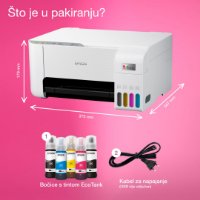 Multifunkcijski printer EPSON EcoTank L3276, printer/scanner/copy, 5760 x 1440, WiFi, USB, bijeli
