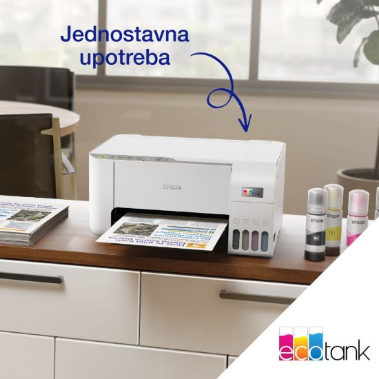 Multifunkcijski printer EPSON EcoTank L3276, printer/scanner/copy, 5760 x 1440, WiFi, USB, bijeli