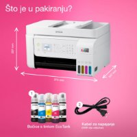 Multifunkcijski printer EPSON EcoTank L5316, printer/scanner/copy/fax, 5760 dpi, USB, LAN, WiFi, bijeli