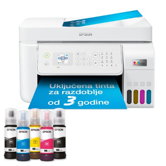 Multifunkcijski printer EPSON EcoTank L5316, printer/scanner/copy/fax, 5760 dpi, USB, LAN, WiFi, bijeli