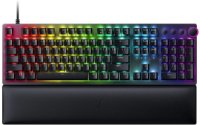 Tipkovnica RAZER Huntsman V2, Clicky optički prekidači (ljubičasti), Doubleshot PBT tipke, USB, ergonomski naslon za zapešće uključen, crna